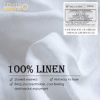 Simple&Opulence 100% Linen Duvet Cover Set 3Pcs Basic Style Natural French Washed Flax Solid Color Soft Breathable Farmhouse Bedding With Button Closure - White, California King