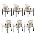 Hera'S House Patio Chairs Set Of 6, 36.6' Rattan Dining Chairs With Heavy-Duty Wrought Iron Metal Frame Support 300Lbs, All-Wea