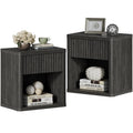 Sicotas Night Stand Set Of 2 Nightstands With Drawer Storage Fluted Bed Side Table End Table Large Modern 22.7' Wide Bedside Stand Mid Century Night Stands For Bedroom Living Room Sofa Office