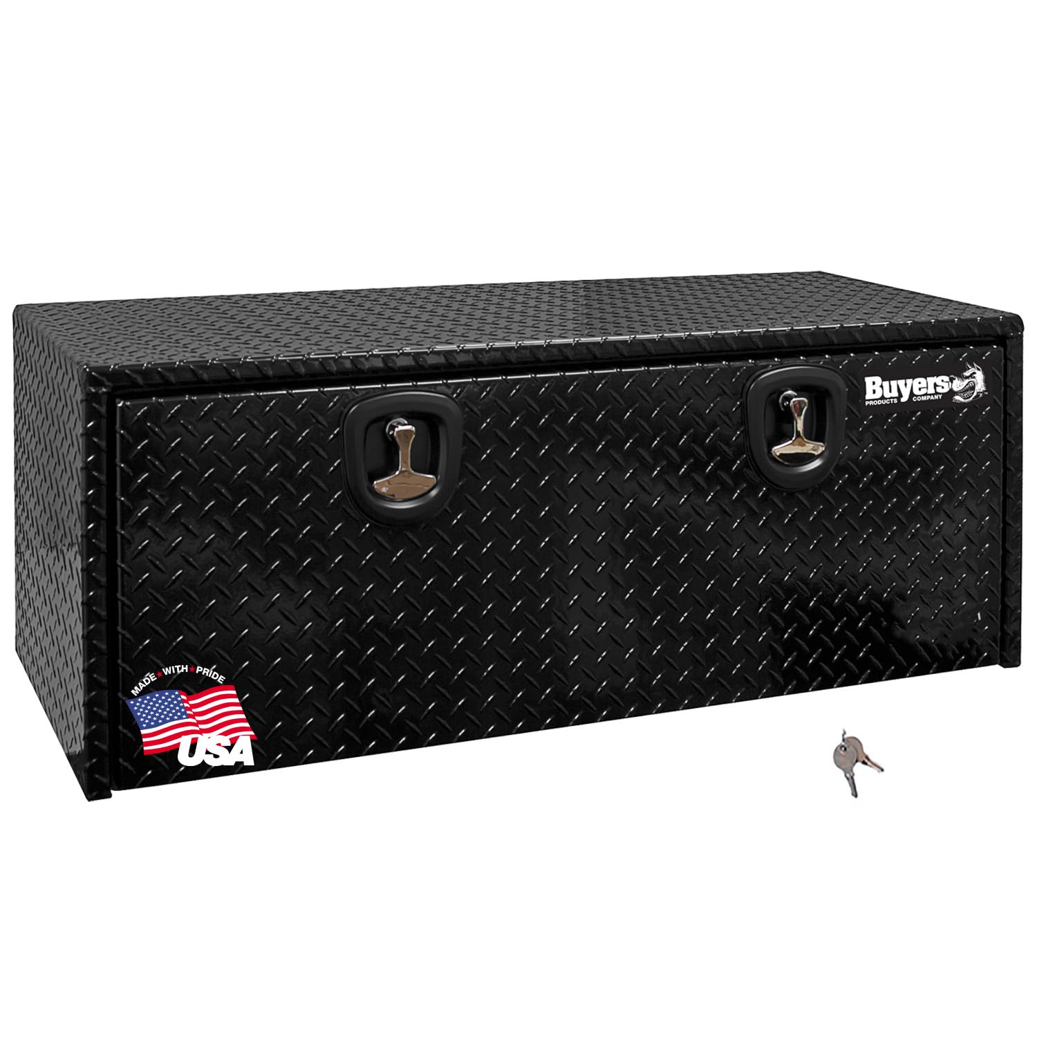 Buyers Products 1725120 Black Diamond Tread Aluminum Underbody Truck Tool Box, 18 X 24 X 48 Inch, Made In The Usa, Truck Box For