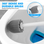 Toilet Plunger And Brush Set, Bowl Brush And Heavy Duty Toilet Plunger With Ventilated Holder, 2-In-1 Toilet Brush And Plunger C