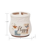 SKL Home New Hope Toothbrush Holder Cream Stoneware 4.13" x 2.91" x 3.96"