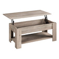 Yaheetech Lift Top Coffee Table With Hidden Compartment And Storage Shelf, Rising Tabletop Dining Table For Living Room Reception Room, 38.6In L, Grey