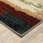 HomeRoots Multi Polypropylene 5’ x 7’ Modern Abstract Indoor Area Rug
