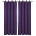 Lemomo 100% Blackout Curtains 52 X 95 Inch/Purple Curtains 2 Panels With Black Lining Room Darkening Thermal Insulated Bedroom C
