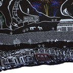 HomeRoots Grey 35' Black Breckenridge Nighttime Skyline Lumbar Decorative Pillow