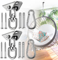 2 Pack Hammock Hanging Kit, Hanging Chair Hardware 360°Rotating Hammock Hooks Heavy Duty, Hammock Chair Hanging Kit & Swing Ceiling Hook Snap For Hammock Chair,Heavy Bag,Seat,Yoga,Gym,1200 Lb Capacity