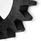 HomeRoots Mango Wood COG 17' Round Black Wood Frame Wall Mirror