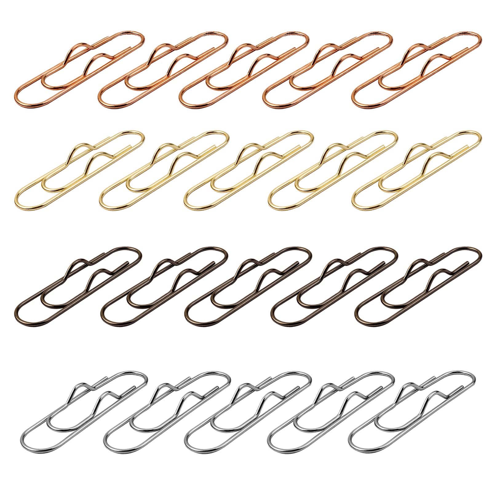 Jezomony Metal Pen Clips, 20Pcs Multi Function Pen Holder Clips Bookmarks For Notebooks, Paper Clip Stationery Tool, Fits Almost