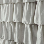 Grey Ruffle Button Shower Curtain Farmhouse Shower Curtain Set With 12 Hooks 72 X 72 Inch Fabric Shower Curtains For Bathroom Ba