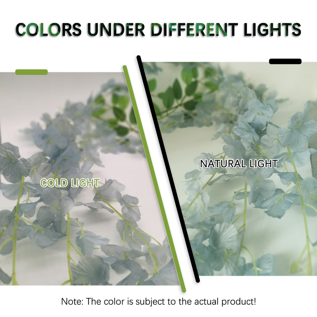 Luerbi 12 Pack Grey Wisteria Hanging Flowers Garland, 3.77 Feet Grey Artificial Wisteria Flower Vines, Fake Grey Wisteria, Grey