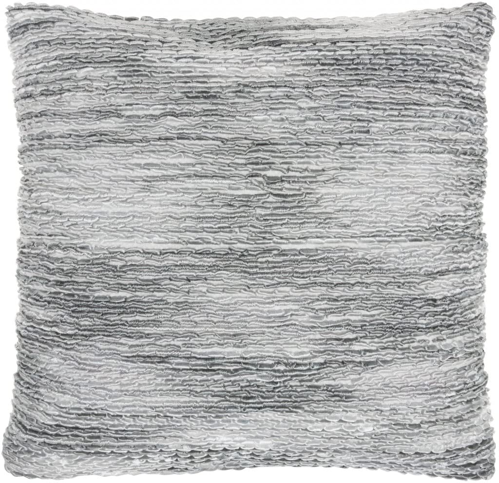 HomeRoots Polyester Gray and White Striped Throw Pillow