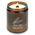 Hemlock Park Crackling Wood Wick Candle Handcrafted with Natural Coconut Wax (Standard 8 oz, Blue Sage)