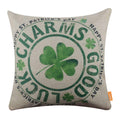 Linkwell Pillow Cover St. Patrick Day Seasonal Gifts Burlap Decorative Cushion Cover 18X18 Inches - Retro Good Luck Charms Cc156