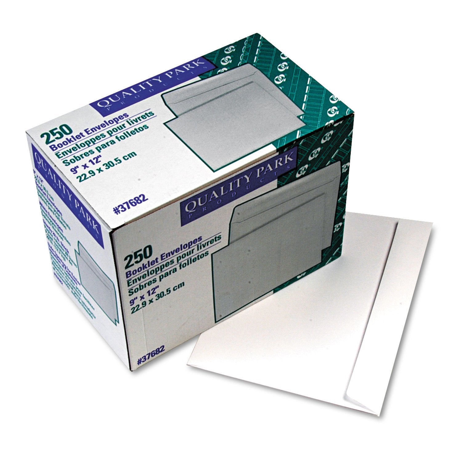 Quality Park 37682 Booklet Envelope, Plain, 28Lb, 9-Inch X12-Inch, 250/Bx, White
