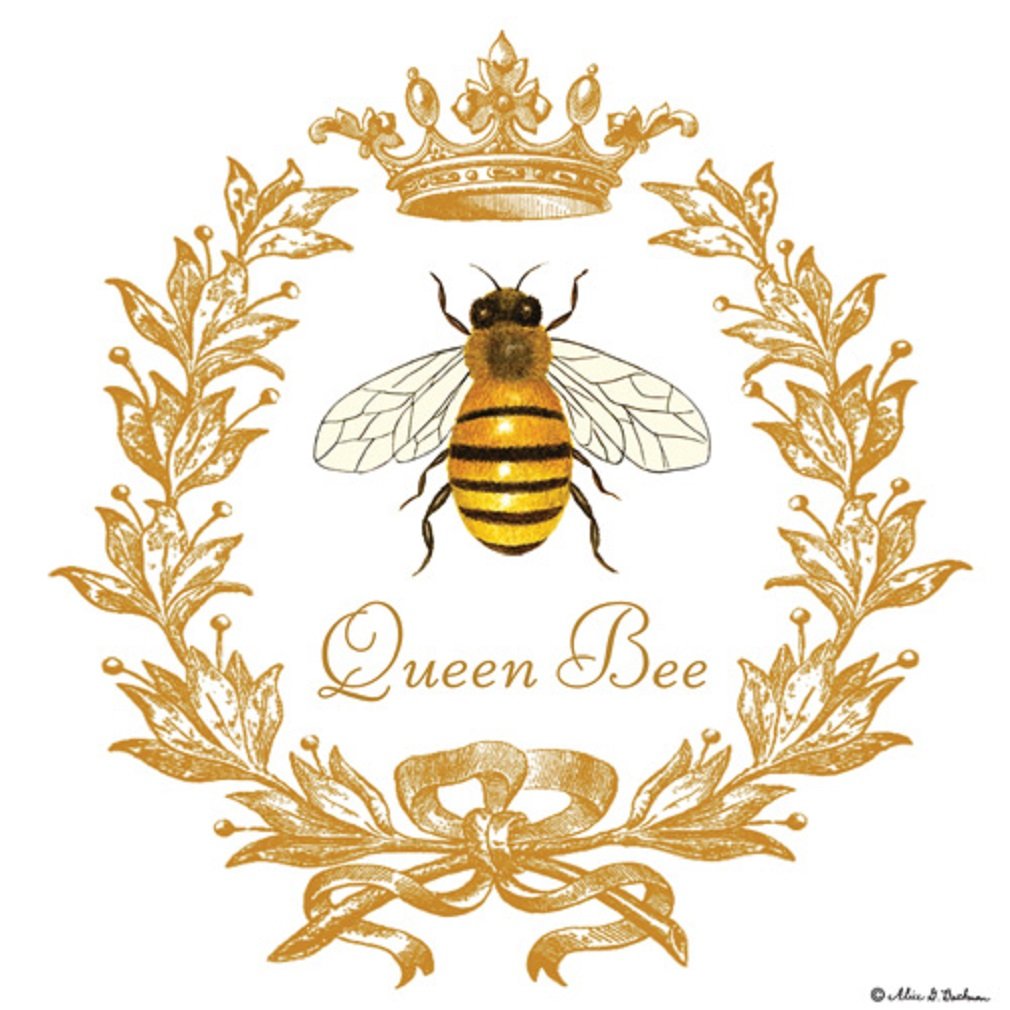 Queen Bee Flour Sack Kitchen Tea Towels Set of 2 Cotton by Alices Cottage
