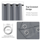 Ryb Home Blackout Curtains For Bedroom - Thermal Insulated Energy Efficiency Window Curtains For Living Room Office Dining Room Divider Outdoor Indoor Decor, W 100 X L 84, 1 Panel, Silver Grey