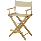 American Trails Extra-Wide Premium 24" Director's Chair Natural Frame with Natural Canvas, Counter Height