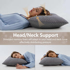 Smilereve King Size Pillows Set Of 2 Cooling Shredded Memory Foam Pillows For Sleeping Adjustable Firm Pillow For Back And Side