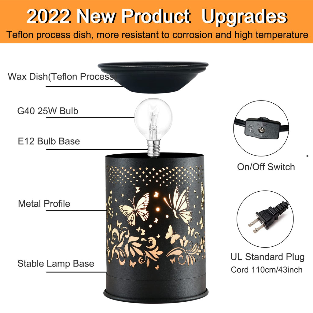 Kobodon Metal Wax Warmer,Wax Melt Warmer,Candle Wax Burner, Electirc Wax Melt Warmer Candle Melter As Gifts For Moms Grandma Wom