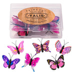 Yalis 12 Pcs Decorative Thumbtacks Pink Cute Pushpins For Feature Wall, Whiteboard, Corkboard, Photo Wall (Pink Butterfly)