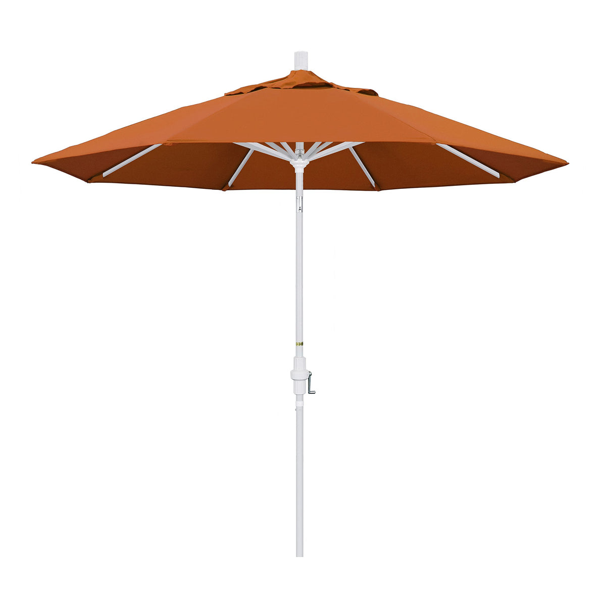 California Umbrella Gscu908170-5417 9' Round Aluminum Market, Crank Lift, Collar Tilt, White Pole, Sunbrella Tuscan Patio Umbrel