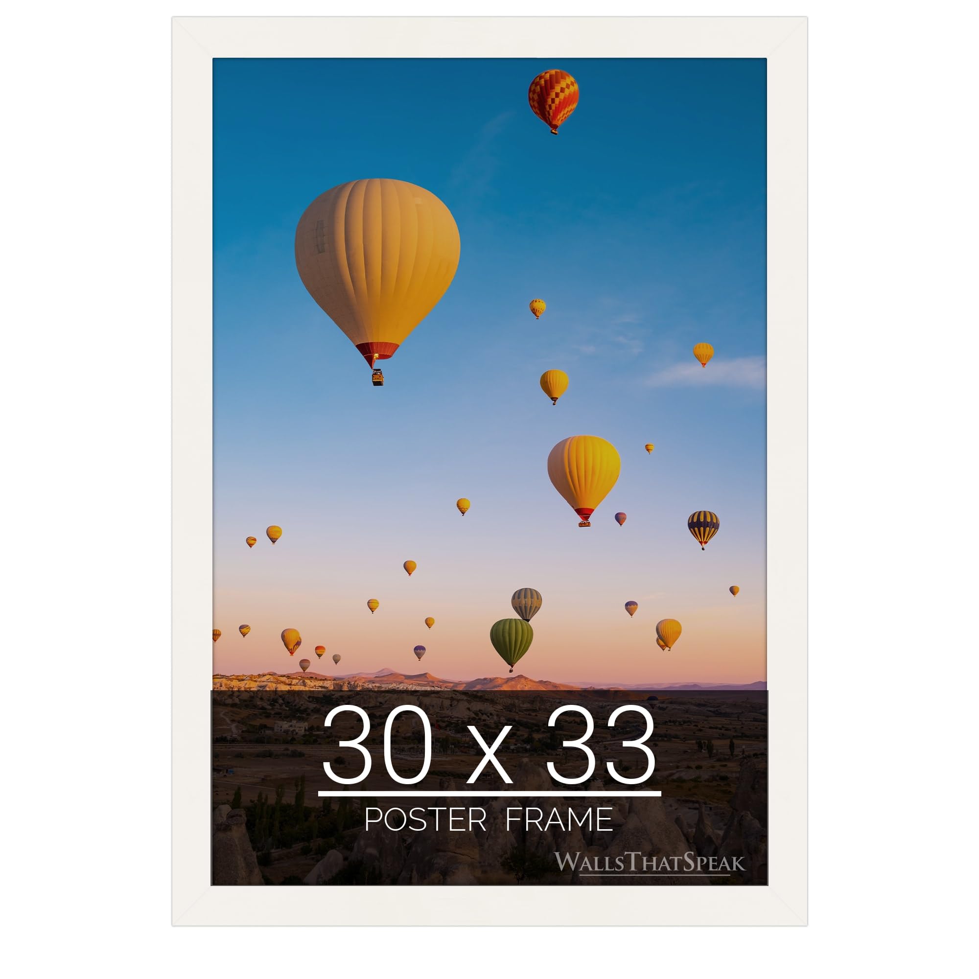 wallsthatspeak 30x33 white Picture Frame for Puzzles Posters Photos or Artwork