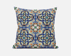 HomeRoots Blue Purple Peach Blue Peach Cloverleaf Boho Suede Throw Pillow