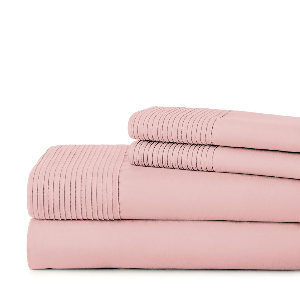 Southshore Fine Living, Inc. Full Size Pleated Sheet Set, 4-Piece, 21'' Extra Deep Pocket Sheets, Full Size | Flat Sheet, Fitted