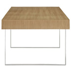 Modway Tinker Contemporary Modern Wood And Stainless Steel Office Desk With Two Drawers In Natural