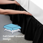 Sleep Zone Ruffled Bed Skirts Twin Size, Anti-Static Bedskirt Dust Ruffles With 15 Inches Tailored Drop, Easy Fit, Fade Resistan