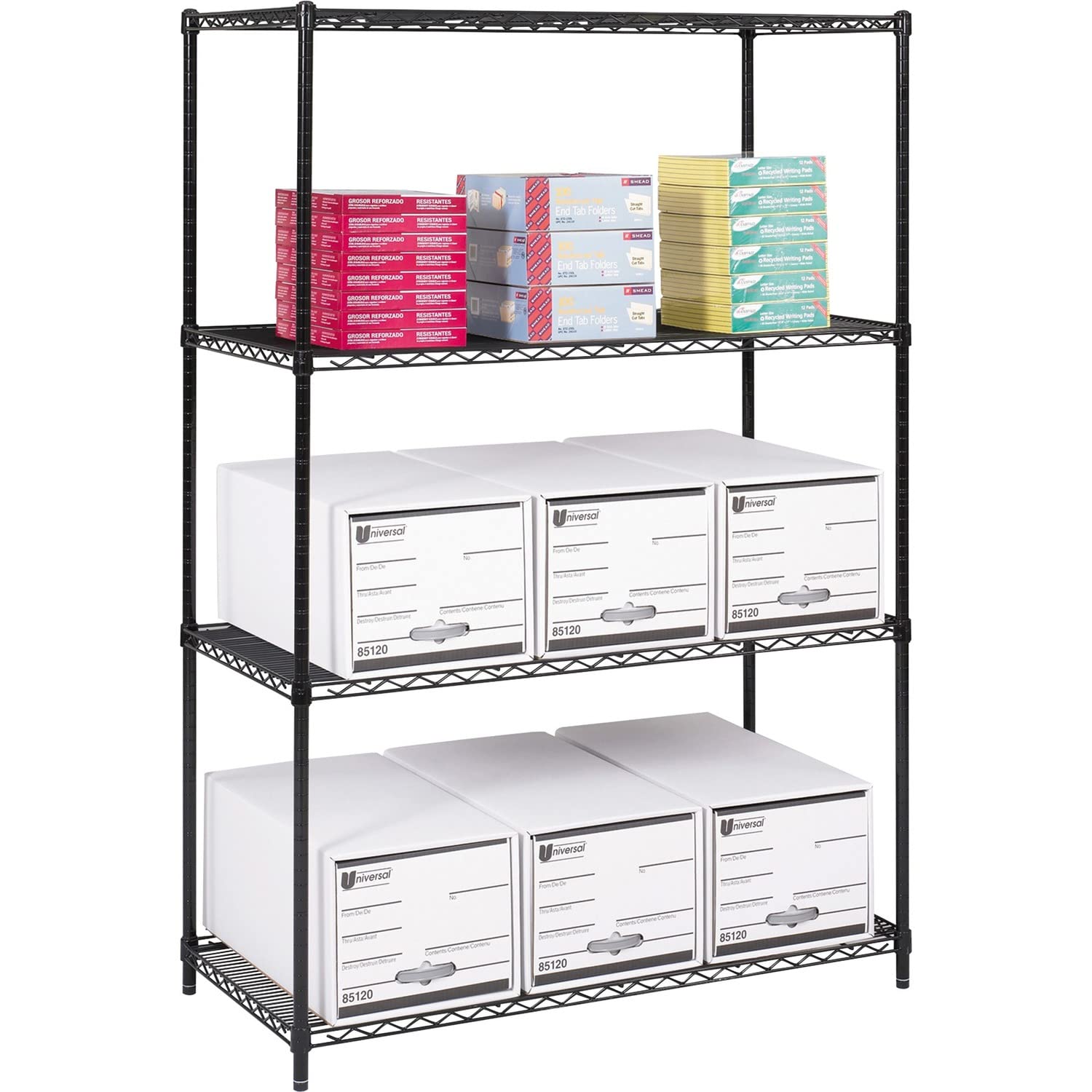 Safco Products 5294BL Industrial Wire Shelving Starter Unit, Organzie Home, Office, Classrooms, Garages & More 48 W x 24 D x 72 