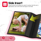 Small Photo Album 5X7 Holds 64 Photos Black Inner Page With Strong Elastic Band, 5X7 Mini Book Photo Pictures Album For Artwork,