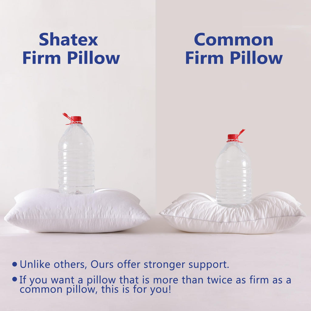 Shatex Extra Firm Pillow Queen Size 28 X 20 Inch, Bed Pillow With Adjustable Insert Provides Stronger Support - For Back, Stomac