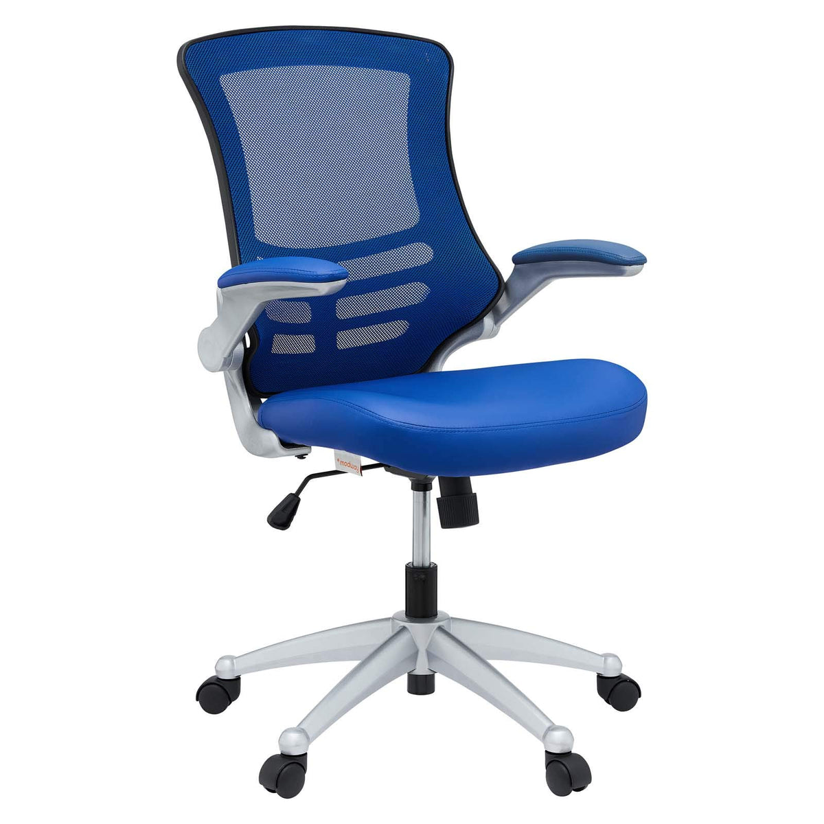 Modway Attainment Mesh Back and Vinyl SeatModern Office Chair in Blue