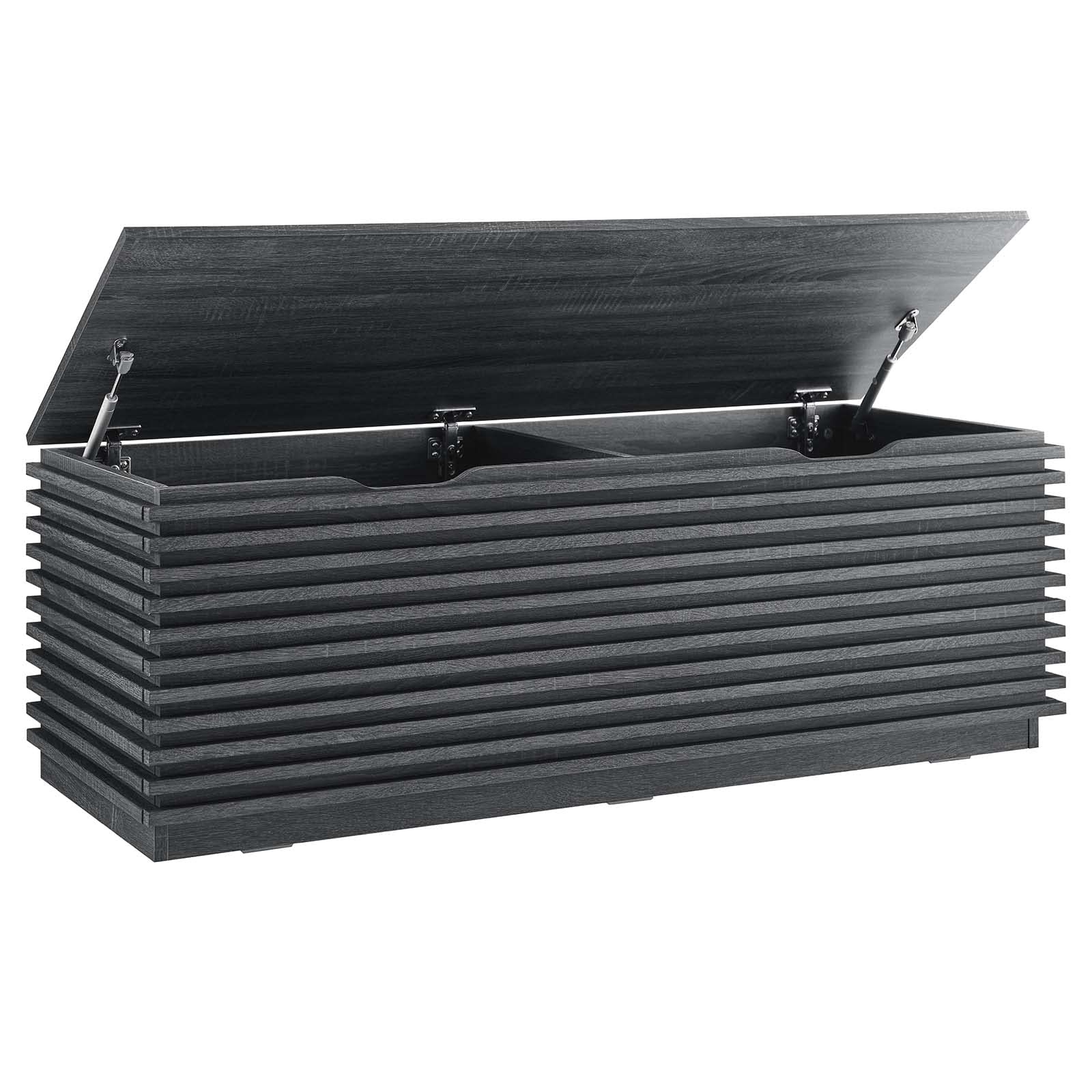 Modway Render 47&Quot; Wood Grain Storage Bench In Charcoal