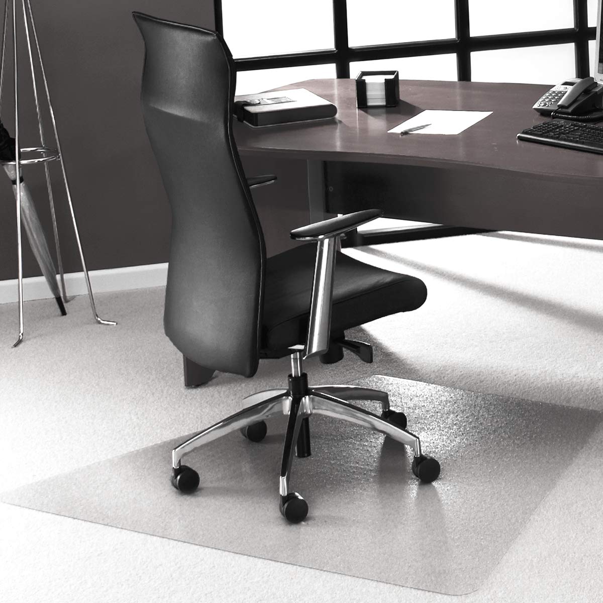 Ultimat Polycarbonate Corner Workstation Chair Mat for Carpets up to 1/2&quot; - 48 x 60&quot;