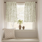 Jinchan Floral Kitchen Curtains 36 Inch Linen Tier Curtains Farmhouse Cafe Curtains Country Botanic Small Window Curtains Rod Po