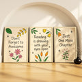 SoulAbiti Uplifting Study Nook set of 3 Framed Wall Print 12x18 inch Light Brown Frame PlexiGlass Positive Affirmation Art read