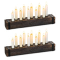 NUPTIO Candlestick Holder for Table Centerpiece: 16.5 inch Set of 2 Wooden Candelabras - Rustic Taper Candle Holder for Thanksgi