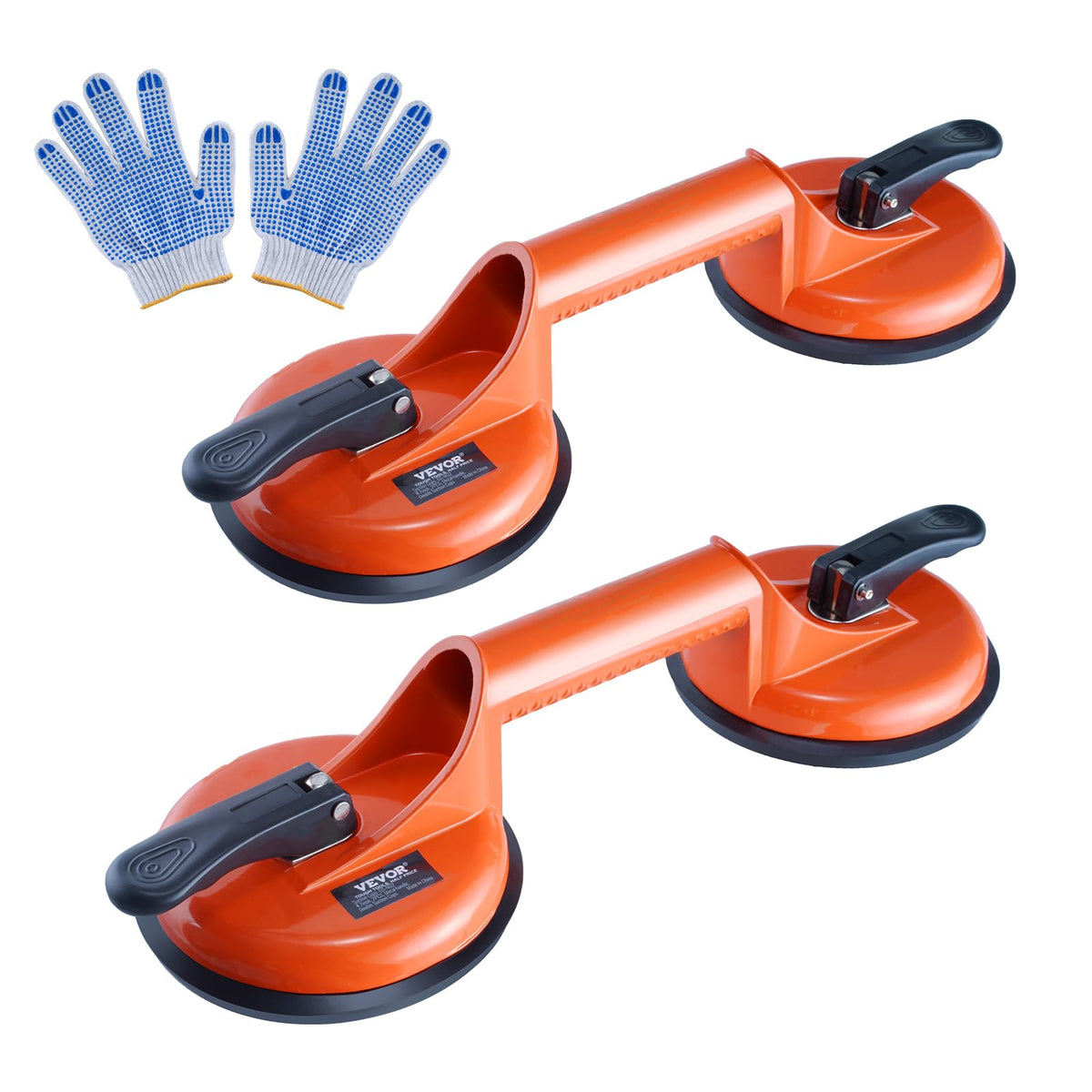 VEVOR Glass Suction Cups, Heavy Duty Aluminum Plate Handle Glass Holder Hooks to Lift Large Glass/Moving Glass,Window/Floor Gap 