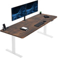 VIVO Large Electric 83 x 30 in Standing Desk, Memory Height Adjustment, 1B Series, Holds 220 lbs, Rustic Vintage Brown Top White