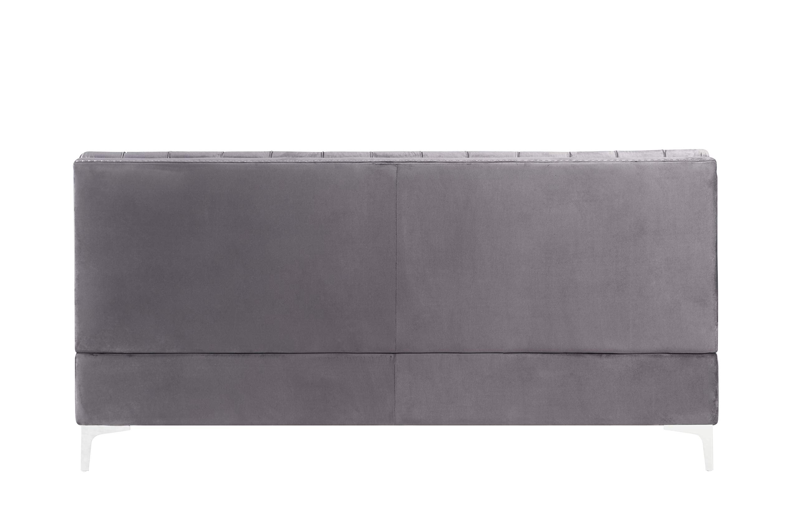Acme Furniture Jaszira Sectional, Gray Velvet