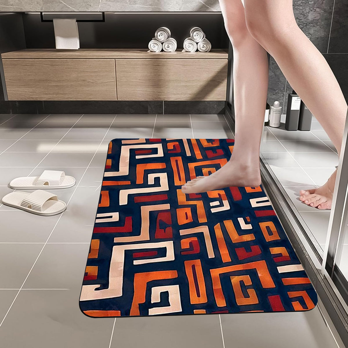 IVAZA Rubber Anti Slip Water Soaking Floor Mat,Water Absorbent Non Slip Bath Mat,Quick Dry Mat for Bathroom,Rectangular Door Mat