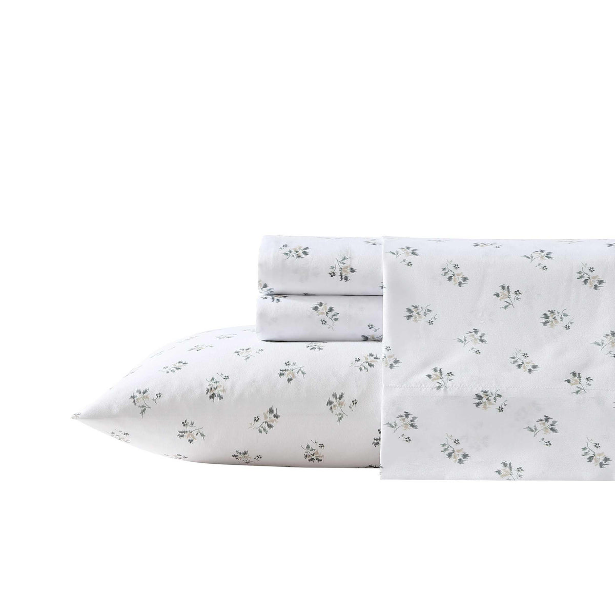 Wrangler - Sheet Set, Breathable & Wrinkle Resistant Bedding, Includes Matching Sham & Pillowcase, Yellowstone Inspired, Floral Luxurious Bedding Set (Sketchy Ditsy Green, Twin)