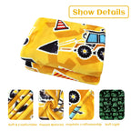 Excavator Toys Gifts For Kids Glow In The Dark Truck Blanket Construction Blankets Soft Tractor Throw Blankets Boys Car Theme De