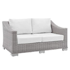 Modway Eei-3973-Lgr-Whi Conway Sunbrella Outdoor Patio Wicker Rattan, Loveseat, Light Gray White