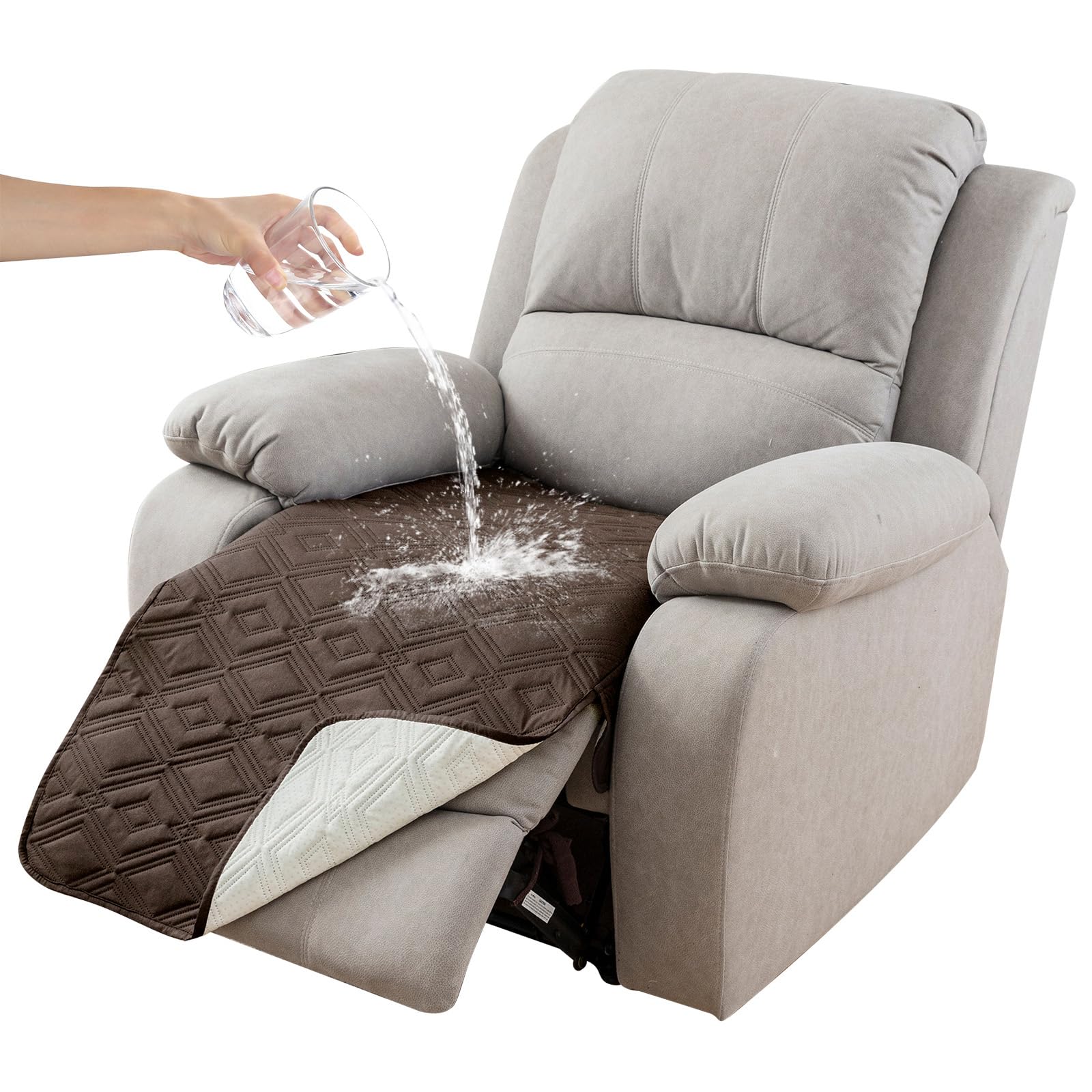 Genina 100% Waterproof Recliner Chair Covers, Anti-Slip Recliner Cover Dog Chair Cover Furniture Protector, Chair Sofa Slipcover