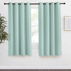 Nicetown Kitchen Blackout Window Curtain Panel, Aqua Blue, 1 Panel, 55 By 68 Inches Long, Home Fashion Thermal Insulated Solid Grommet Room Darkening Drape For Apartment