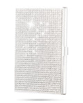 Qinsuee Bling Bling Small Business Card Holder For Women, Alloy Business Card Case, Pocket Card Holders, Slim Name Card Holder W